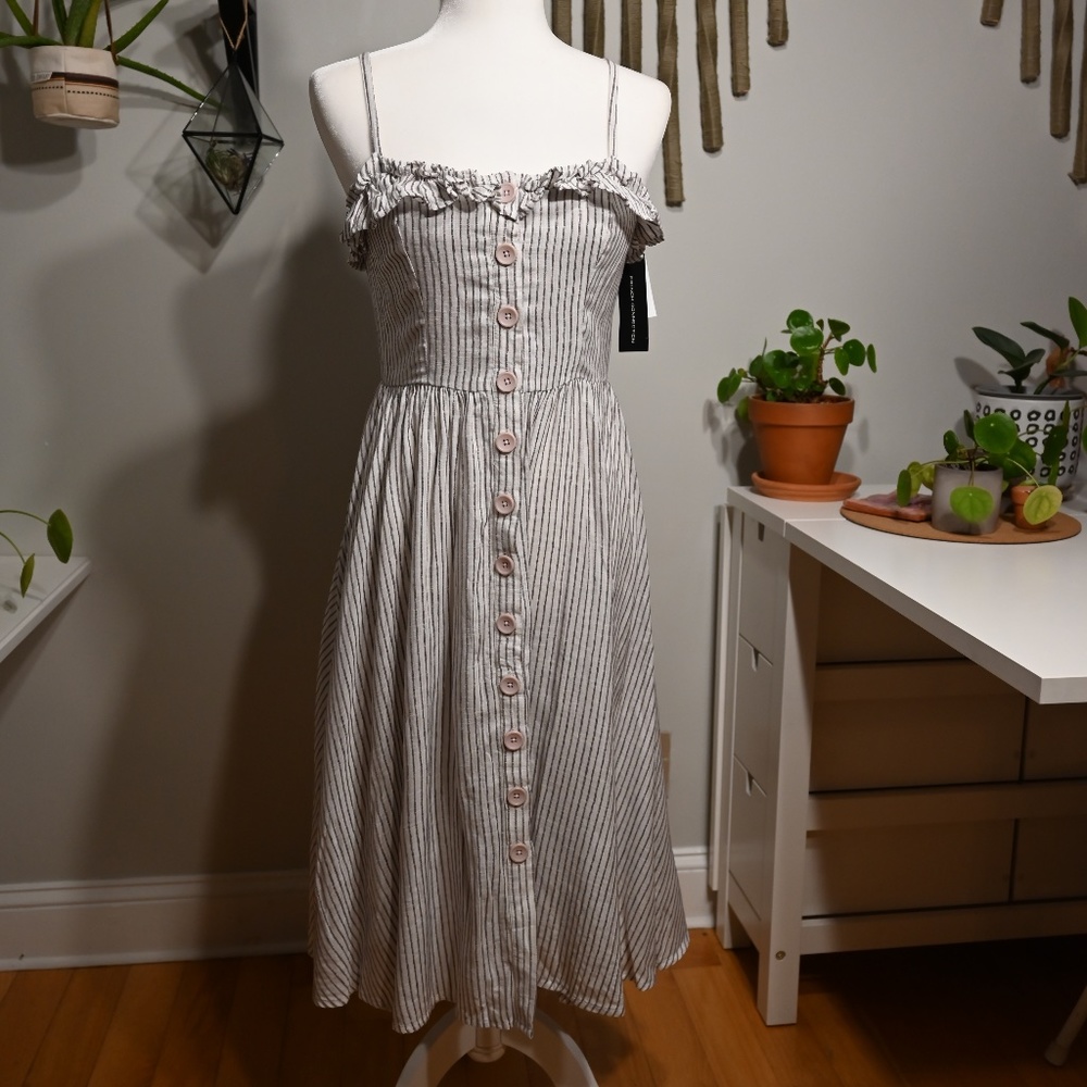 French Connection Button Linen Dress